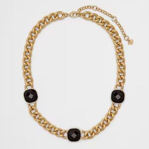 Banana Republic Factory 3 Stone Faceted Statement Necklace
